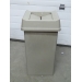 Rubbermaid Grey 19 Gallon Square Garbage Can w Drop Door Lid